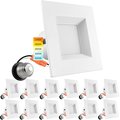Luxrite 4 Inch Square LED Recessed Can Lights 5 CCT Selectable 2700K-5000K 11W 750LM Dimmable 12-Pack LR23784-12PK